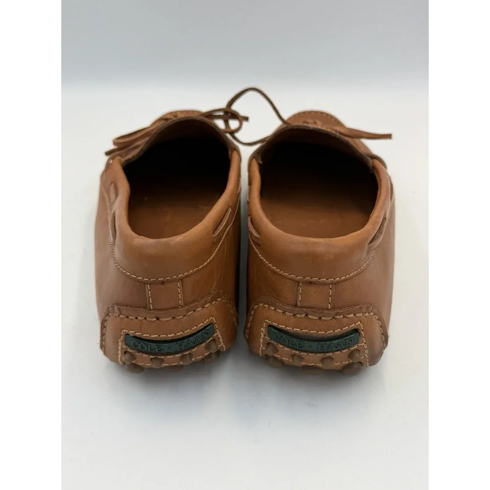Cole Haan Men's 11.5M Brown Leather Driving Loafers Moc Toe Lace Brazil